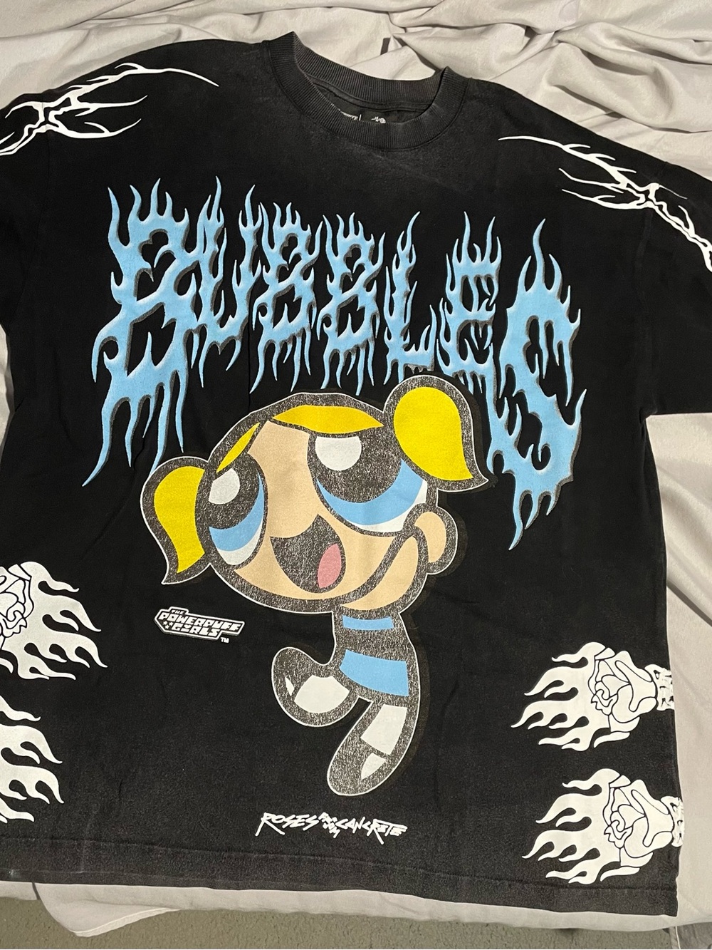 Powerpuff Girls Bubbles Short Sleeve Graphic Tee - Black/Blue/Yellow